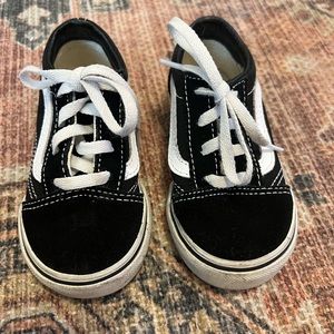 Toddler black/white vans, lightly worn, size 7.